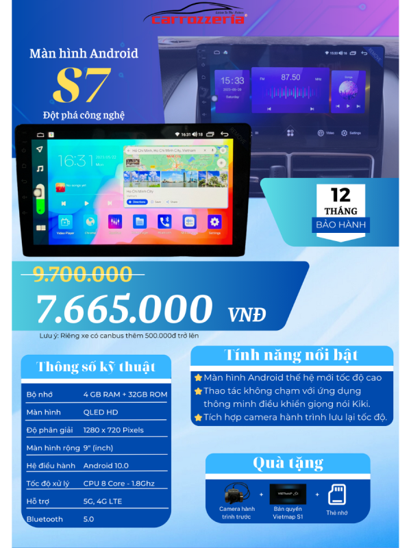 Màn hình Android Carrozzeria S7