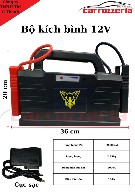 Bộ kích bình ô tô 12V cấp nguồn khẩn cấp ô tô